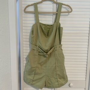 Spring And Summer Sage Short Belted Jumper W/ Poc… - image 1